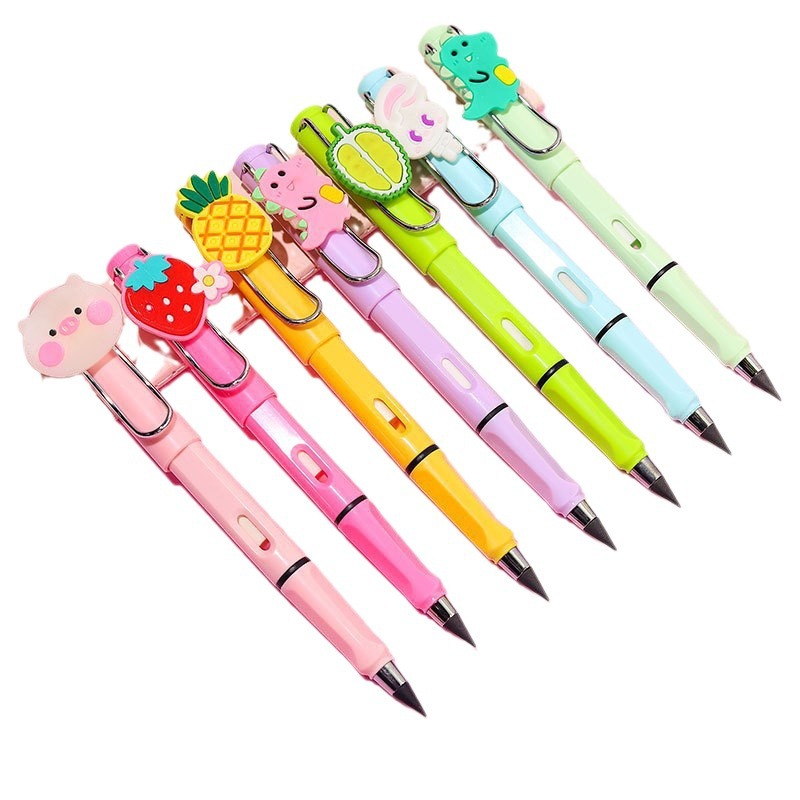 Weizhuang nueva tecnología de dibujos animados lindo negro lápiz sin tinta lápiz de postura eterna no puede terminar de escribir
