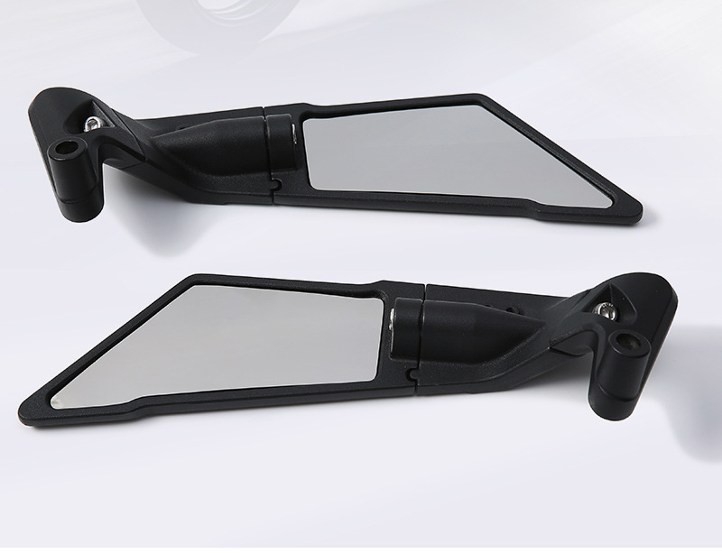 Cross-Border Applicable Honda Suzuki Yamaha Motorcycle Rearview Mirror Fixed Wing Invisible Wing Mirror Adjustable Reversing Mirror