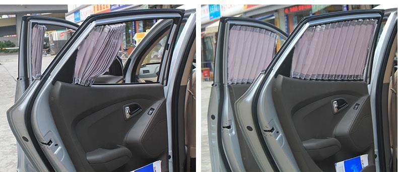 Modern Old Model Tucson Car-Specific Sunshade Curtains, Car-Mounted Double-Track Privacy Blackout Curtains