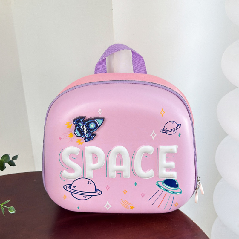 Mochila de dibujos animados para niños y niñas, lindas luces iluminadas, cohetes espaciales, mochila para bebés, nueva mochila infantil de cáscara dura transfronteriza