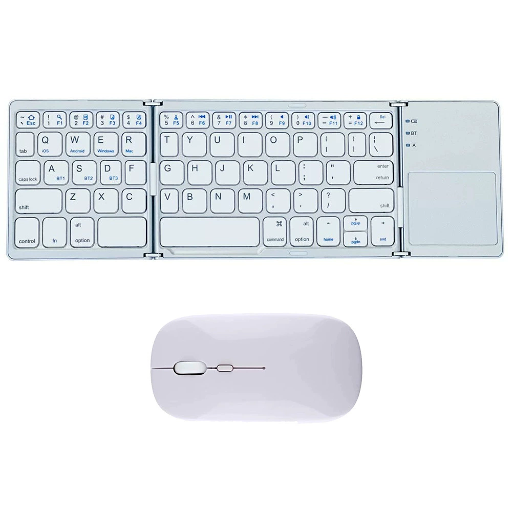 Складной Bluetooth-клавиатура серии B089T/B033, цифровая клавиатура, портативная, с мышью и чехлом по желанию