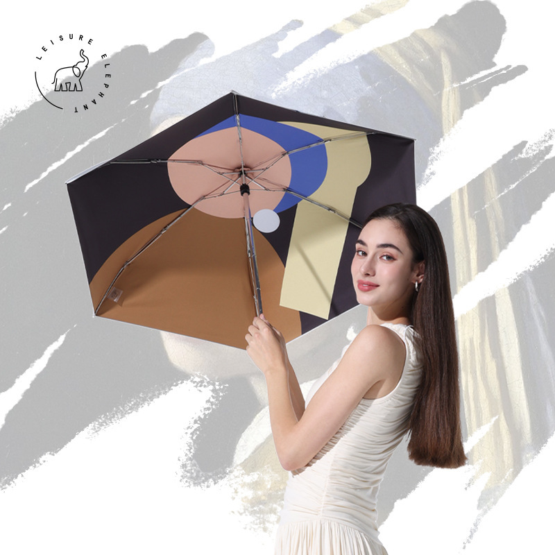 Idle Elephant 50% Fold Silver Glue Umbrella World Famous Painting Series upf50 Sunscreen UV Protection Outdoor Sunshade Umbrella Gift Box