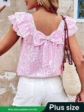 F 87091 Floral Bow Blouse Shirt ��������Y�r�� �羳����