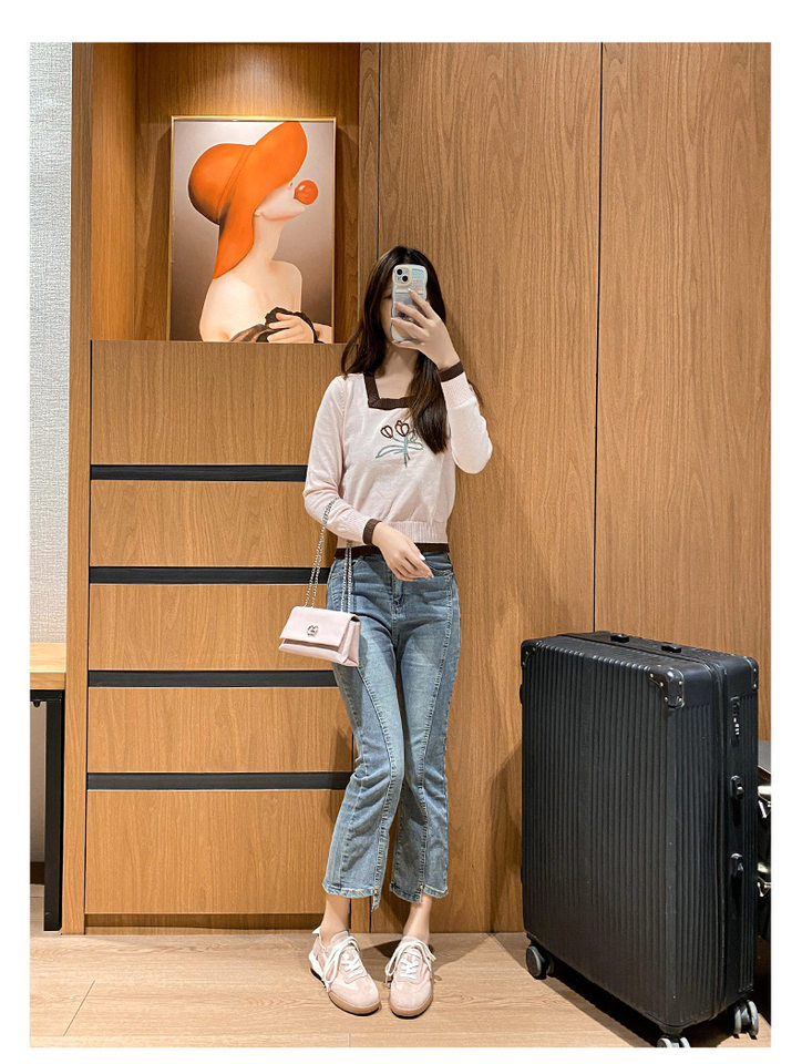 Giày sneaker nữ da thật phối lưới kiểu ballet, đế cao su chống trượt, dây buộc — Màu hồng, Màu mơ, Màu vàng chi tiết 18