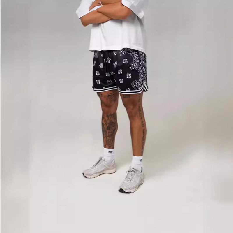 New American Summer Digital Print Cashew Flower Basketball Sports Shorts Men's Running Training Pants