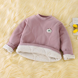 Детская зимняя шерстяная шелковая рубашка для девочек, мультяшный лонгслив, футболка, термобелье, увеличенная толщина