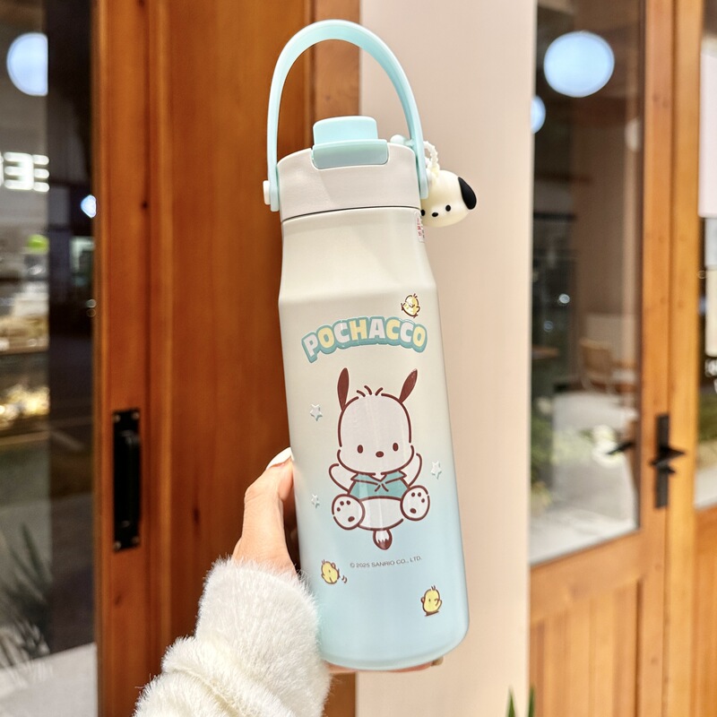 クロミ子供用魔法瓶カップ、通学女子用、ランドセルに収納可能、ダブルドリンクカップ、2025年新作ストローウォーターカップ|undefined