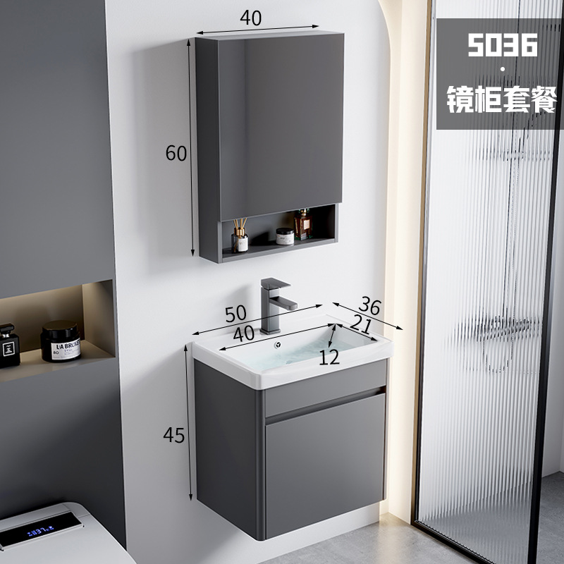 5036 lavabo de cerámica + gabinete del espejo