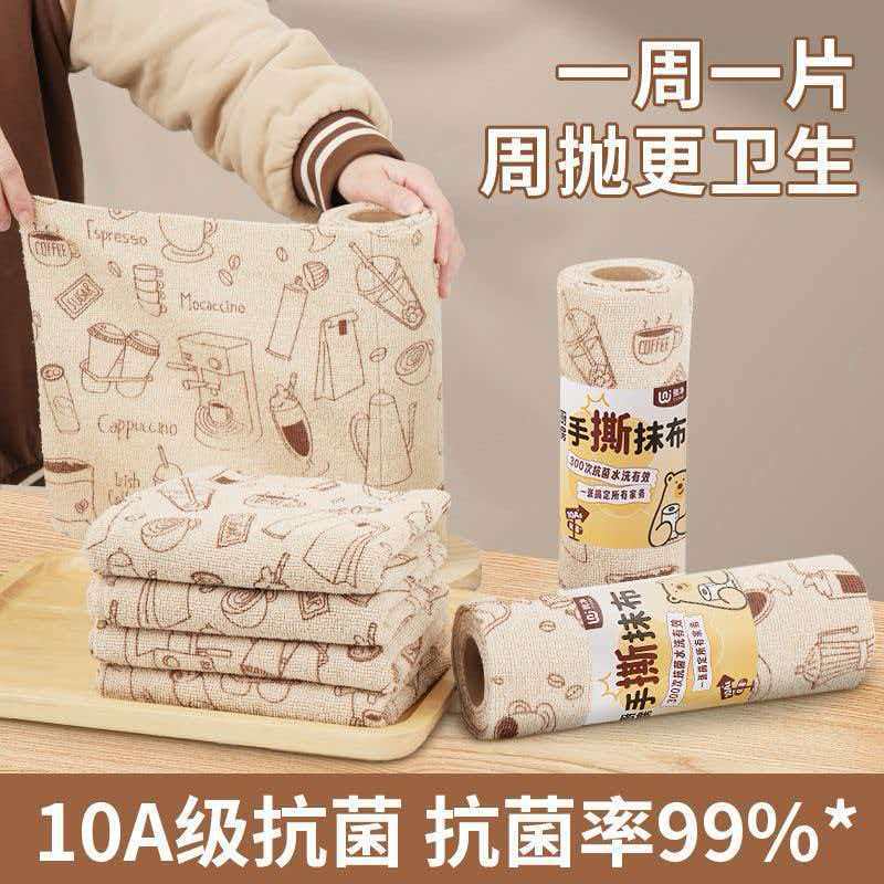 10A antibacteriano rasgar y rasgar le tira paño absorción de agua espesa cocina limpieza de cocina especial no es fácil de perder cabello toalla de aceite image 3