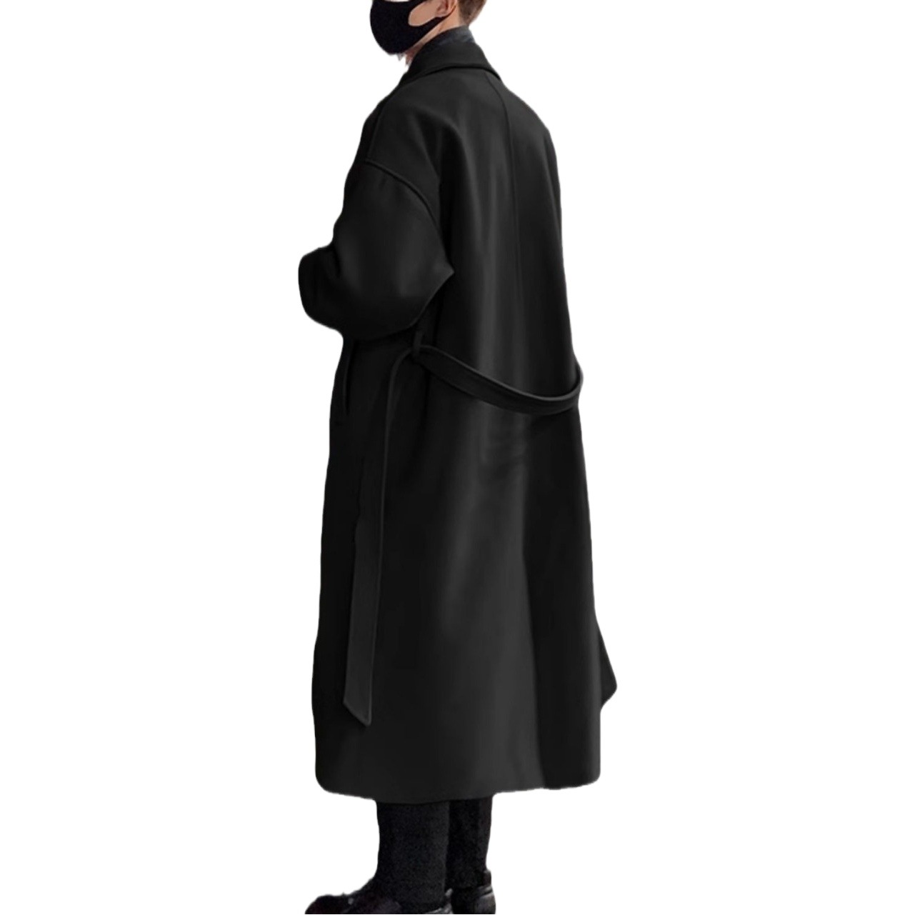 英倫風毛ラシャコート男秋冬韓系ファッションミディアムラシャコートレトロ高級感トレンチコート