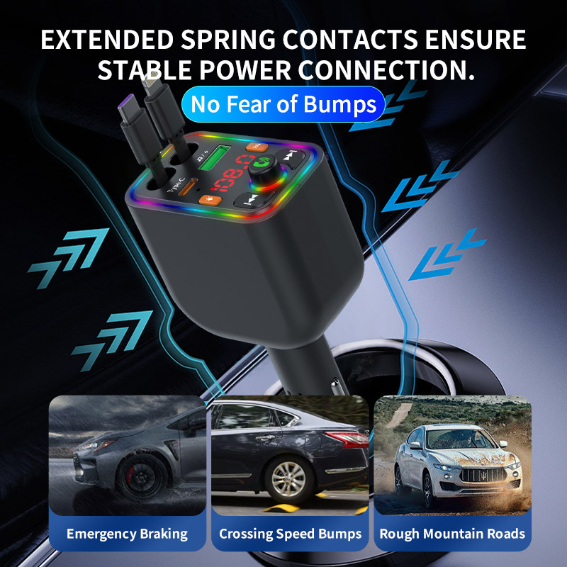 Ebay Cross-Border Factory Supply Car Bluetooth Receiver Supports Lossless Music Playback Car Mobile Phone Fast Charging