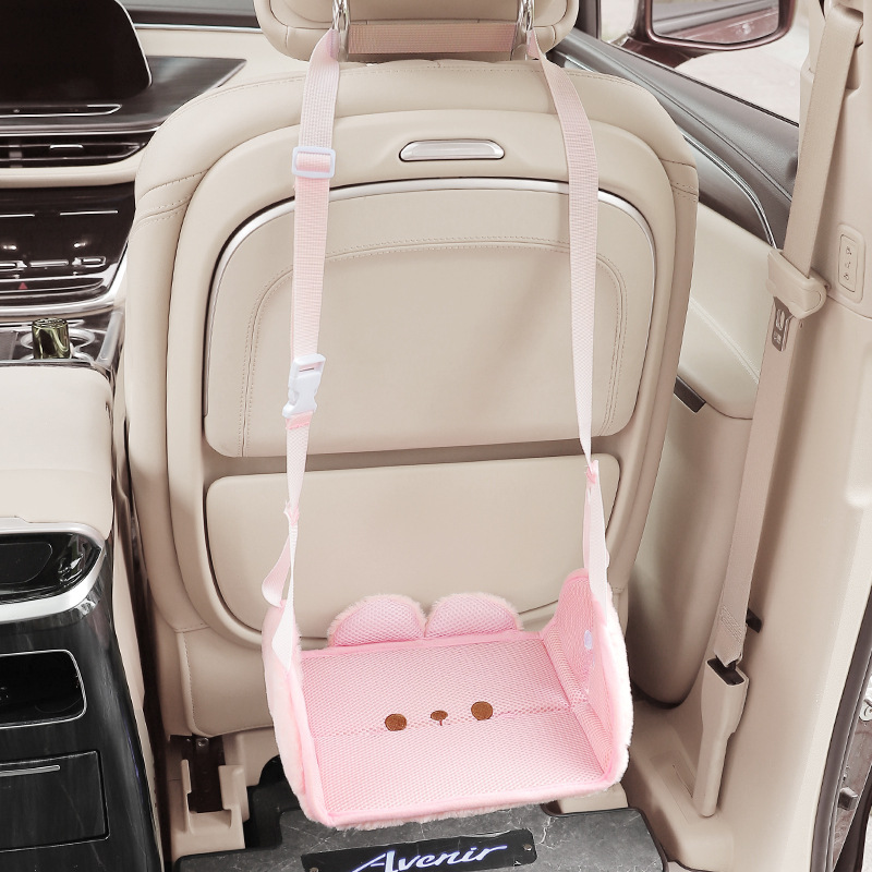 Katong – Children Car Rear Universal Foot Pad - pink-rabbit-winter-and-summer-use-embroidered