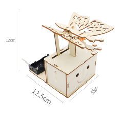 Wooden Science DIY Electric Butterfly Flying Children's STEAM Education Gear Drive Mechanical Principle Lesson