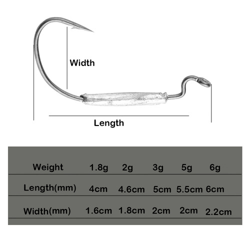 Lead-Free Crankbait Hook, Crank Lead Head Hook, Anti- snagging Lure Soft Plastic Hook 3.5g 5g 7g 10g Wholesale