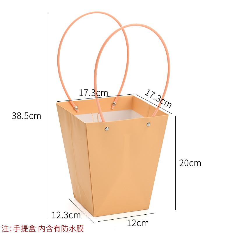 Bolso especial transfronterizo para flores, descuento al por mayor, bolsa trapezoidal de papel kraft impermeable, bolsa de embalaje de regalo, bolsa de ramo