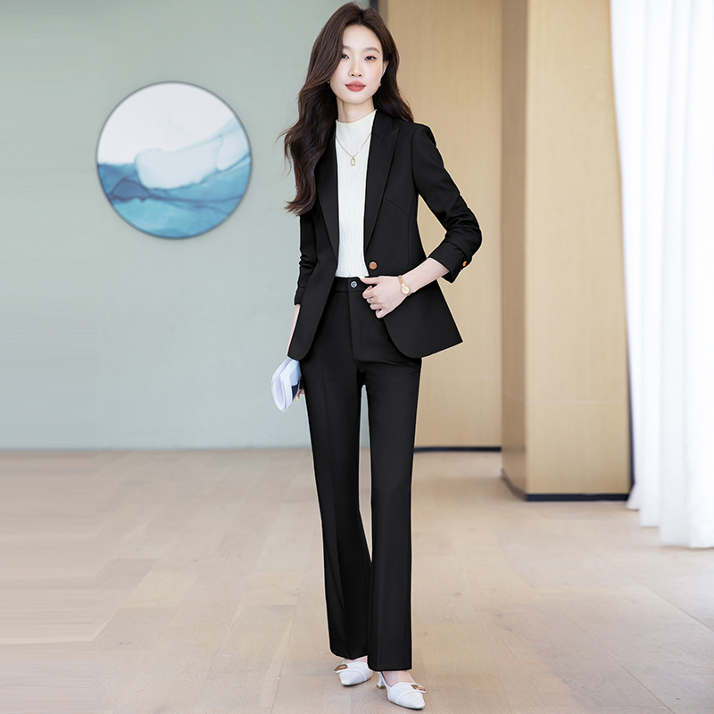 西装外套女秋2025新款美容师西服店长工装酒店前台工作服职业套装|undefined