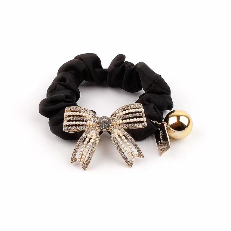 Black hairgrip with bow, light luxury style