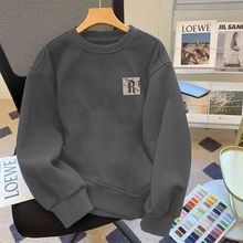 潮牌含卫衣男新款宽松百搭套头潮流加绒圆领印花上衣长袖外套男