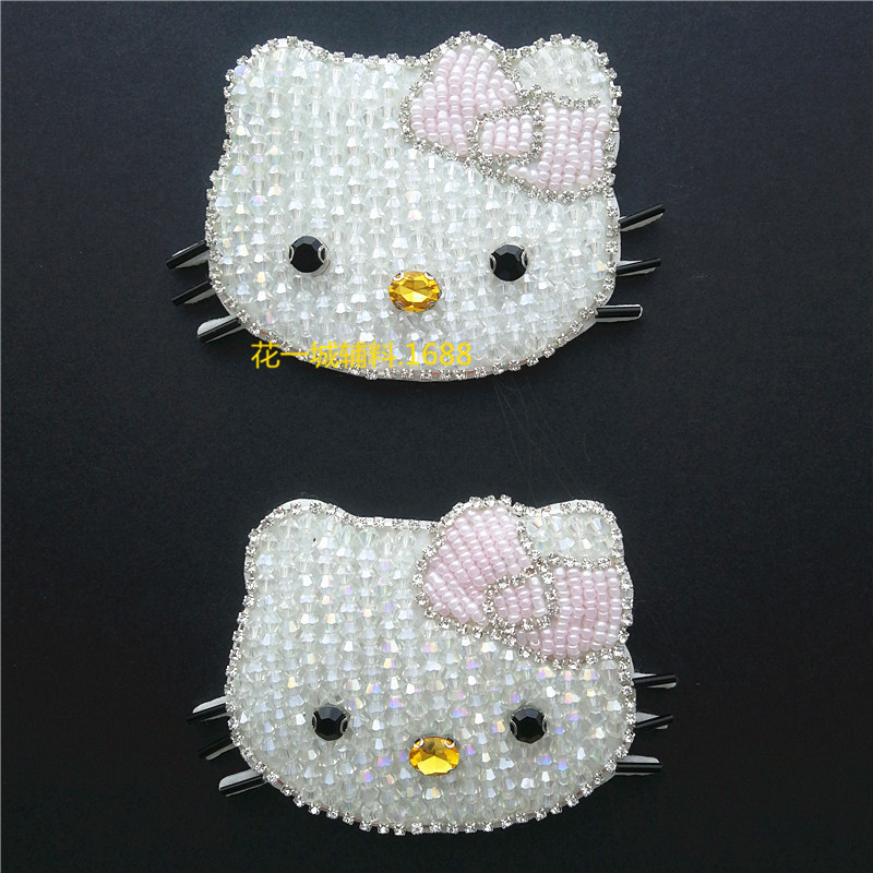 Hello Kitty, бусины цвета фуксии, оптом