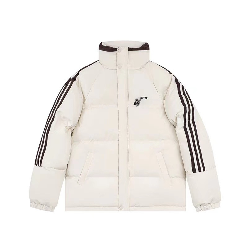 남성과 여성을위한 겨울 두꺼운 느슨한 칼라 코튼 패딩 재킷 디자인 센스 아메리칸 스트라이프 브레드 의류 커플 코트