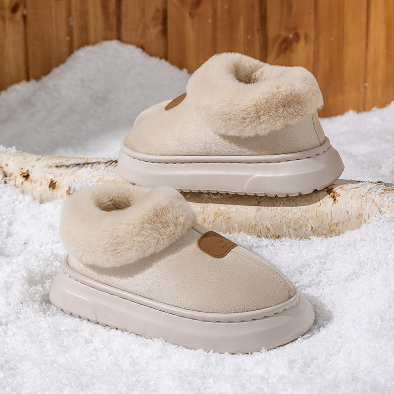 冬季雪地靴加绒厚底EVA踩屎感居家保暖防臭外穿加绒防滑防水棉鞋|undefined