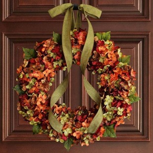 Independent Station New Cross-border Thanksgiving Autumn Door Hanging Hydrangea wreath Door Hanging Artificial Flower Decorations