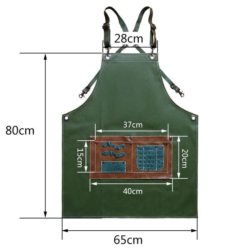 Transfronterizos pu delantal impermeable barbería técnica café florista ropa de trabajo para hombres y mujeres delantal de bolsillo grande desmontable