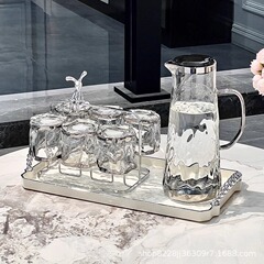 Ins軽豪華グラス家庭用高級感冷水カップ客間接客水セットお茶カップ