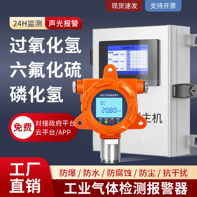 工业酒厂酒精浓度泄露气体检测仪乙醇氯气甲醇气体在线监测报警器