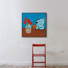 奶油风趣味多巴胺小众ins宠物狗狗装饰画温馨美食甜品休闲挂画