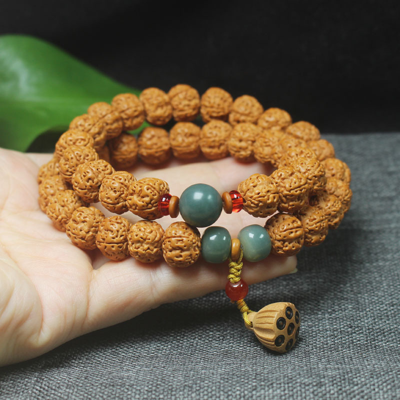 Diamond Bodhi Double Circle Buddhist Bead Bracelet with Lotus Pendant, Simple and Elegant Gift for Men and Women Diamond Bodhi Double Circle Buddhist Bead Bracelet with Lotus Pendant, Simple and Elegant Gift for Men and Women