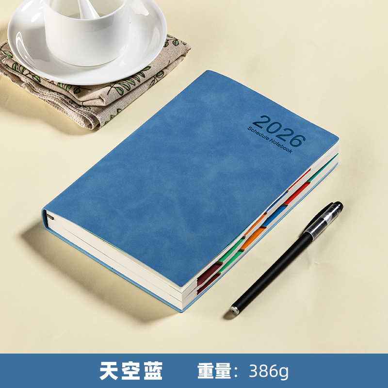 2026 nuevo calendario diario de gestión de tiempo eficiencia a5 auto-disciplina plan de tarjetas de perforación libro de cuadernos engrosado