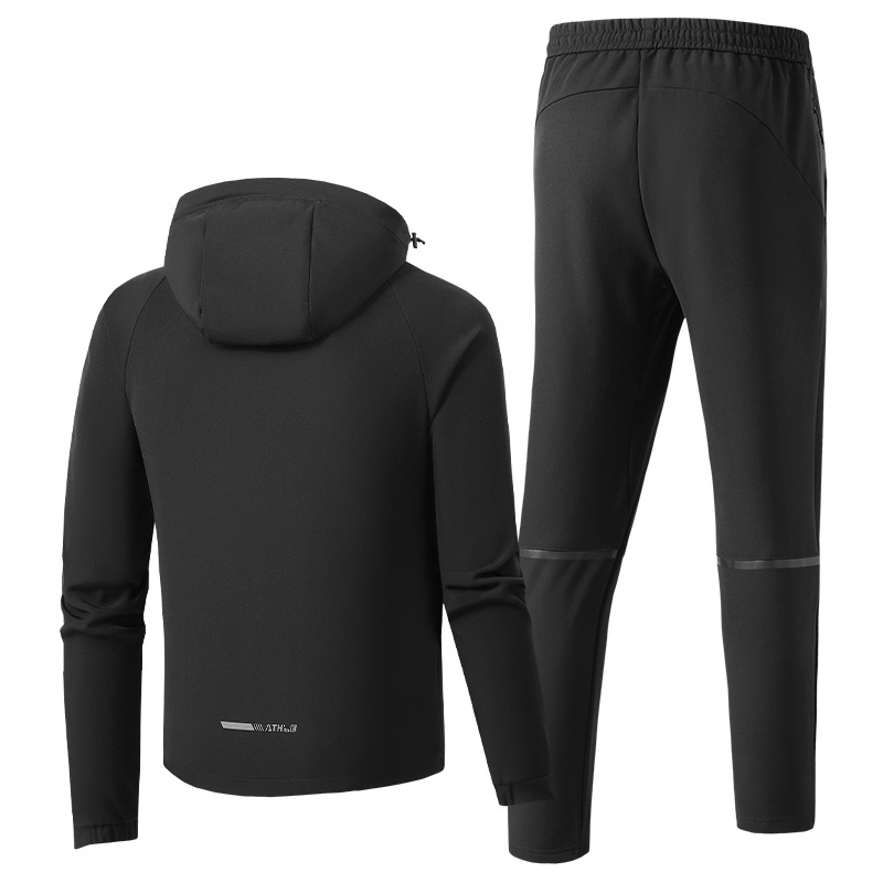 2024 chaqueta traje de los hombres de primavera y otoño al aire libre a prueba de viento de lana forrada engrosada pantalones cardigan soft shell abrigo traje de dos piezas