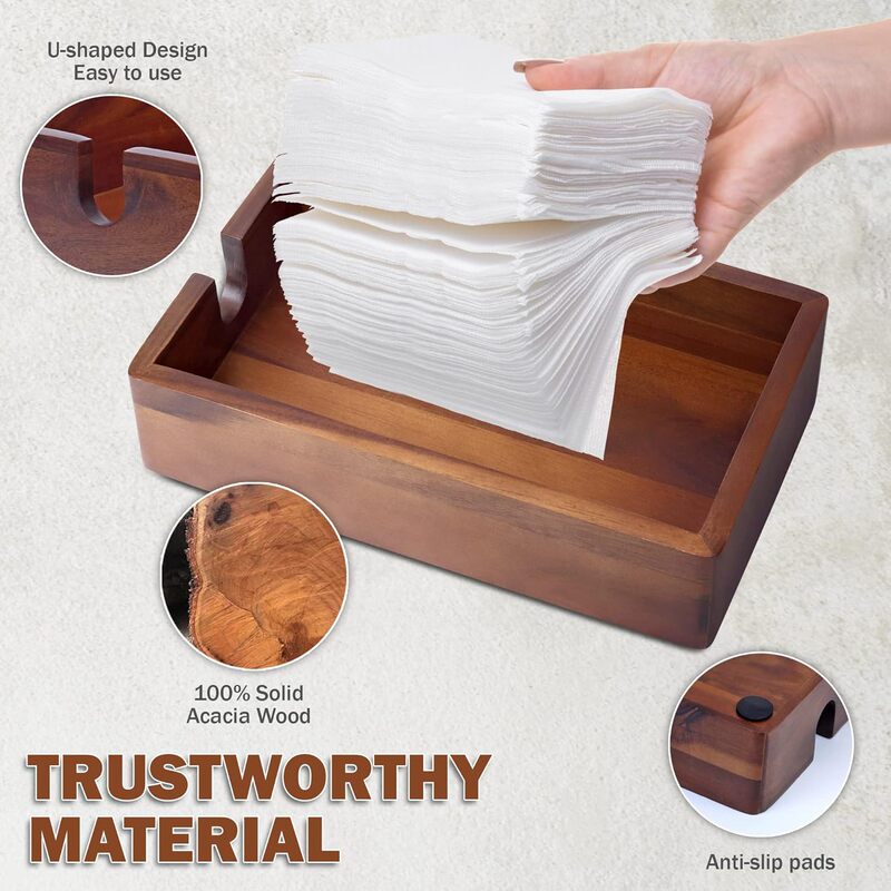 Guest towel napkin holder tissue tray table solid wood tissue box Restaurant square towel storage box guest room decoration Guest towel napkin holder tissue tray table solid wood tissue box Restaurant square towel storage box guest room decoration