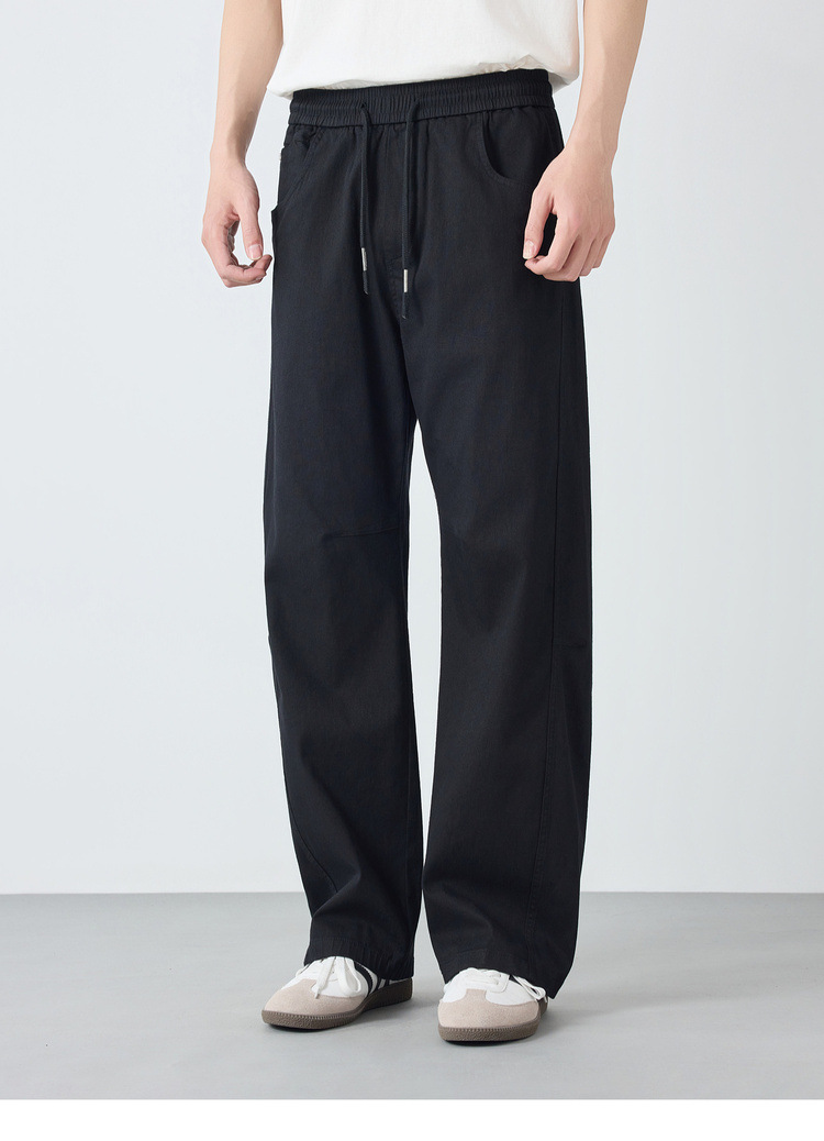 Quần dài nam ống rộng phong cách Mỹ casual — đen chi tiết 27