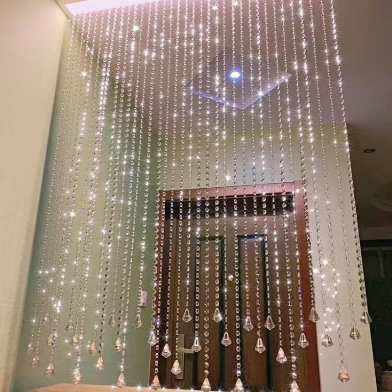 Crystal bead curtain partition curtain for bedroom, living room, dining room, bathroom, entrance decoration, European-style balcony half-door curtain, no drilling required Crystal bead curtain partition curtain for bedroom, living room, dining room, bathroom, entrance decoration, European-style balcony half-door curtain, no drilling required