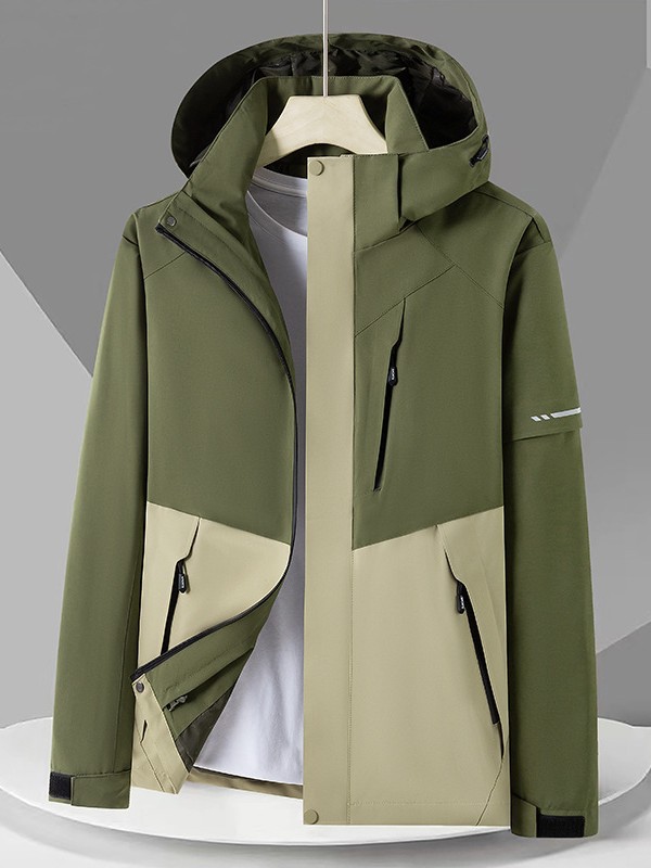 Chaqueta de montaña para hombre, desmontable, tres en uno, cortavientos e impermeable, de corte holgado, para otoño e invierno, para protegerse del frío.