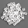 Acrylic beads with letters, 4×7mm