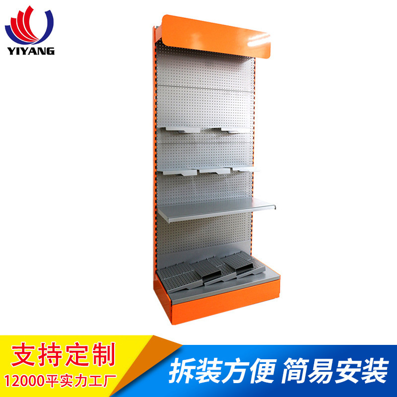 厂家单面金属展示货架 商场超市便利店食品货架金属展示架批