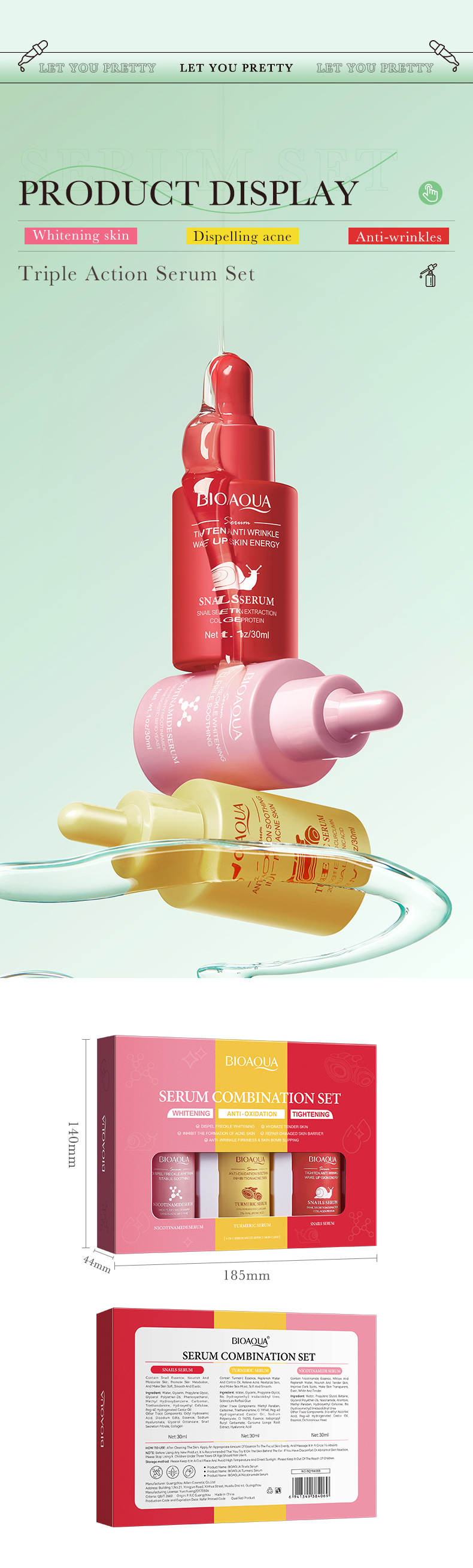 BIOAOUA All Snail Ginger Nicotinamide Kit Hydratant Régénérant essence_voghion.com