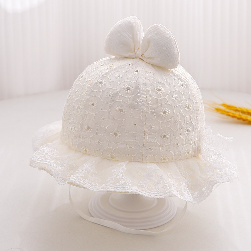 Sombrero de bebé 2024 primavera delgada niñas arco princesa sombrero pescador bebé fresco sombrero solar