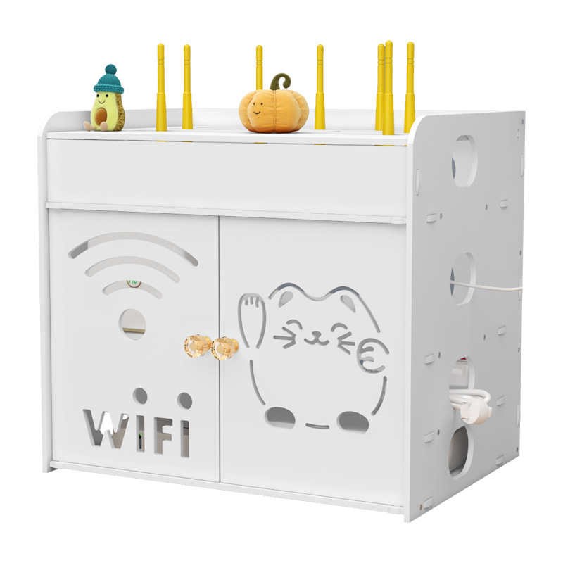 Router de alambre caja de almacenamiento de luz gato montado en la pared-libre escritorio inalámbrico WiFi Set-Top Box rack de almacenamiento