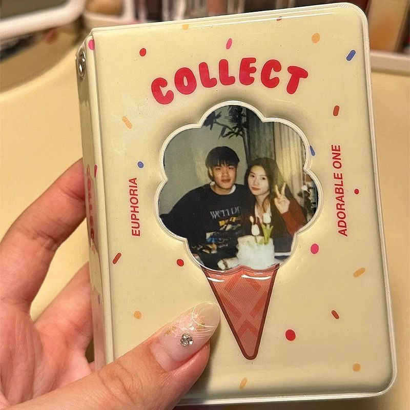 Xiaohongshu 人気の 3inch ポラロイドフォトアルバム収納ブックミニかわいいインスタイルフォトカード収納ブック花柄中空|undefined