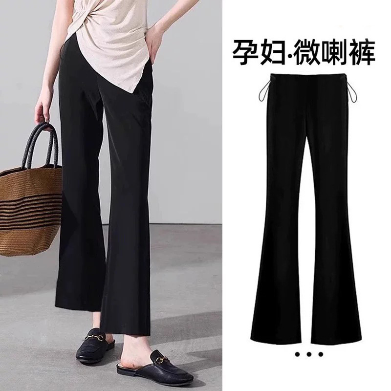 Maternity Pants for Spring and Summer, Thin Style 2025, Slight Flare, Non-Tightening, No Support, Petite Maternity Wear