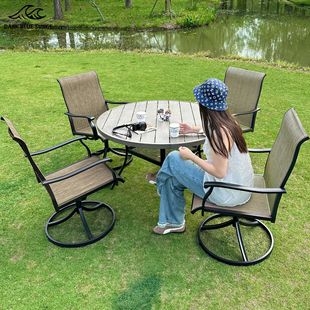 Teslin Swivel Chair Office Chair Balcony Courtyard Terrace Outdoor Table and Chair Leisure Chair Computer Chair