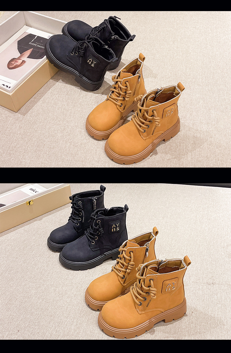 Kinder Leder Martin Boots Für Mädchen Und Jungen Herbstschuhe_voghion.com