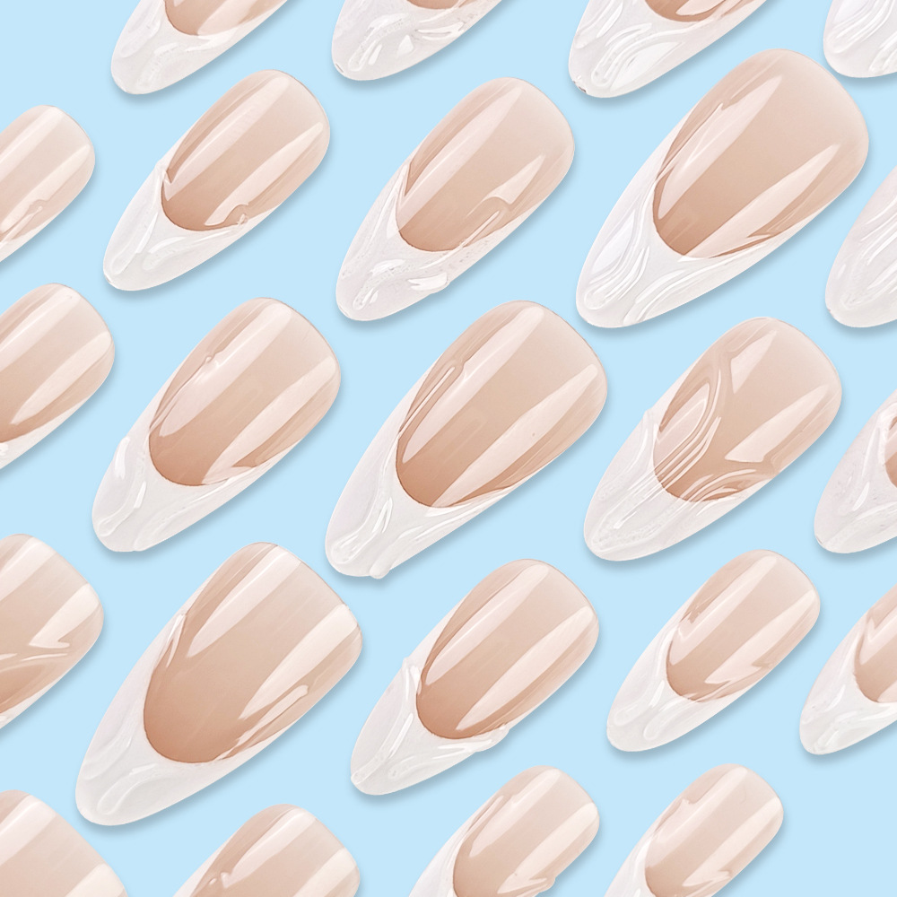 3D ondulado estereoscópico manicure bordes blancos franceses gota de agua parche de uñas transfronterizas ventas calientes de uñas estereoscópicas image 4