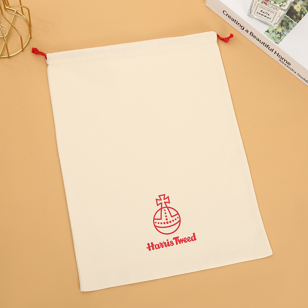 新款全涤纶束口袋仿麻抽绳袋防尘袋空白拉绳涤纶束口袋 厂家现货