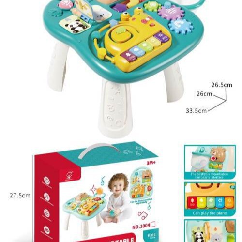New Cross-Border Dropshipping Interactive Toddler Game Table with Educational Music Keyboard Flip Cross-Border