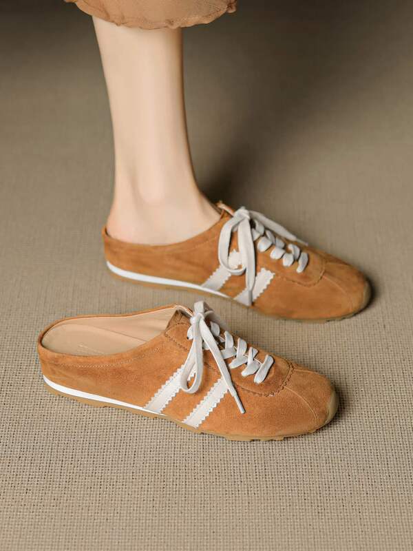 3.5Cm~Very Comfortable~New Style Genuine Leather Toe-Cap Half Slippers for Women to Wear in Summer, Fashionable Sports Style Moral Training Sandals 3.5Cm~Very Comfortable~New Style Genuine Leather Toe-Cap Half Slippers for Women to Wear in Summer, Fashionable Sports Style Moral Training Sandals